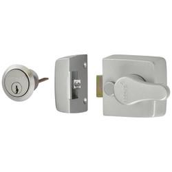 Arrone AR845 Deadlocking Nightlatch - 40mm Backset - Silver Case/Satin Chrome Cylinder