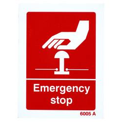 Altro Emergency Stop Sign – 75 x 100mm - Rigid Plastic