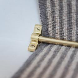 Altro Stair Rod with Plain Finials - 900mm Length - Satin Brass