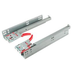 Klug Base Mount Soft Close Drawer Runner - Single Extension - 450mm Length - 30kg - Zinc