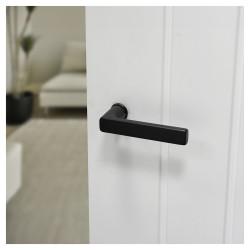 Hoppe Matt Black Door Handles on Round Mini Rose - Dallas Range