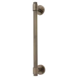 Hampstead Antique Brass 20mm Thick Lines T-Bar Door Pull Handle on Rose - Screw Fix - 300mm Centres