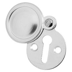 Touchpoint Victorian Covered Escutcheon - 31mm Diameter - Keyhole - Satin Aluminium