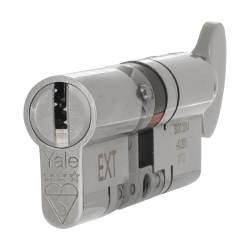 Yale 3 Star Anti-Snap Platinum 80mm Euro Thumbturn Cylinder - 40mm Turn + 40mm - Polished Nickel