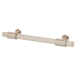 Hampstead Falmouth 12mm Knurled T-Bar Cabinet Pull Handle - 128mm Centres - Satin Nickel