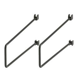 elfa Twin Slot Shelving System - Wall Upright Shelf Book End - 250mm Length - Graphite - Pack of 2