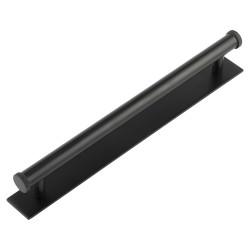 Hoxton by Frelan Wenlock 15mm Knurled T-Bar Cabinet Pull Handle on Plain Backplate - 224mm c/c - Black