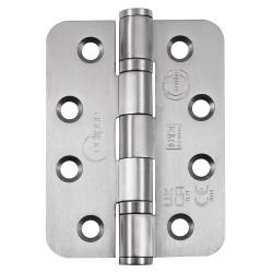 Eclipse Radius Ball Bearing Grade 13 Butt Fire Door Hinge - 102 x 76 x 3mm - Satin Stainless - Pair