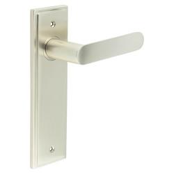 Burlington by Frelan Satin Nickel Fire Rated Latch Door Handles - Kensington - 200 x 55mm