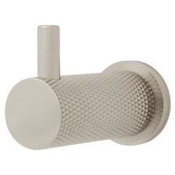 Alexander & Wilks Brunel Diamond Knurled Single Coat Hook - 48 x 25mm - PVD Polished Nickel