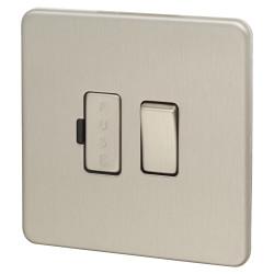 Knightsbridge 13A 1 Gang Screwless Flat Plate Switched Fused Spur - Brushed Chrome