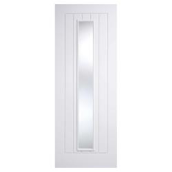 LPD Mexicano 1 Light Long Light Clear Glazed Primed Solid Internal Door - 1981 x 686 x 35mm - White