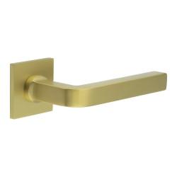 CRES by Frelan Satin Brass Sprung Fire Rated Door Handles on Square Rose - CR-104 Range