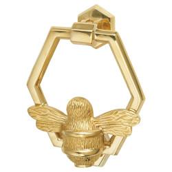 Bumble Bee Hexagonal Door Knocker - Polished Brass - 125 x 105mm