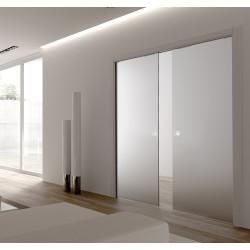 ECLISSE 8mm Glass Double Pocket Door Kit - 125mm Finished Wall Thickness - 762 x 1981mm Door Size