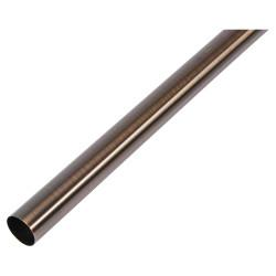 Rothley 25mm Curtain Pole / Wardrobe Hanging Rail - 2438mm Length - Antique Copper