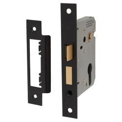 Touchpoint Contract Euro Profile Sashlock - 76mm Case - 57mm Backset - Matt Black