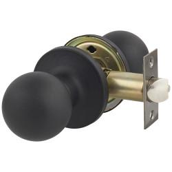 Touchpoint Matt Black Bala Hotel Passage Mortice Door Knobset - 65mm Rose Diameter