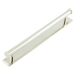 Hoxton by Frelan Thaxted 15mm Lines T-Bar Cabinet Pull Handle on Stepped Backplate - 224mm c/c - Pol Nickel