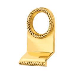 Altro Polished Brass Rim Georgian Rope Edge Cylinder Pull - 85 x 44mm