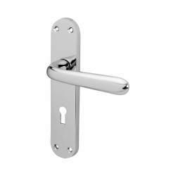 Touchpoint Polished Chrome Keyhole Lock Door Handles - Arezzo Range - 182 x 39mm