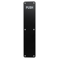 Altro Stainless Steel Finger Plate - Push - 350 x 75 x 1.2mm - Radius - Matt Black