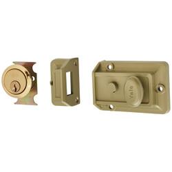 Yale 77 Traditional Nightlatch - 60mm Backset - Nickel Bronze Case/Polished Brass Cylinder