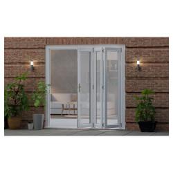 Brio Weatherfold 100 Outward Opening Patio Bi-Folding Door Kit - 5 Door - Polished Stainless Steel