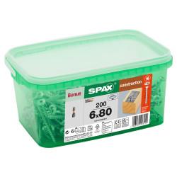 SPAX T-Star Plus Torx Washer Head Wood Screws - 6.0 x 80mm - WIROX Zinc Plated - Pack of 200