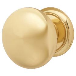 Carlisle Brass Polished Brass Large Round Centre Door Knob - 90mm Rose Diameter