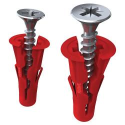 Rawlplug UNO Wall Plug - 6 x 28mm - Red - Pack of 96