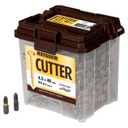 Reisser Cutter Pozi Countersunk Wood Screws Tub - 4.5 x 40mm - Yellow Zinc - Pack of 800