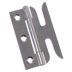 Slotted Sash Window Hinge - 76 x 48mm - Polished Chrome - Pair