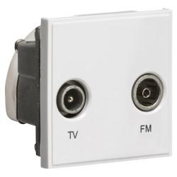 Knightsbridge 1 Gang TV + FM/DAB Outlet Diplexer Euro Module - White