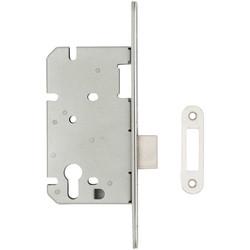 Altro Architectural DIN Euro Deadlock - 85mm Case - 60mm Backset - Radius - Pol Stainless Steel
