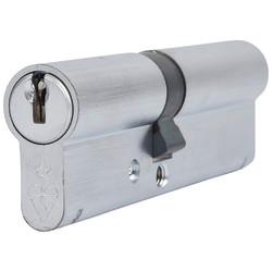 ERA 1 Star 6 Pin Kitemarked 100mm Euro Double Cylinder - 45 + 55mm - Satin Chrome - Keyed to Differ