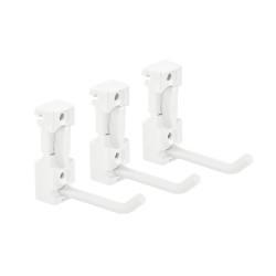 elfa Top Track System - Long Storage Track Hooks - 38 x 96 x 24mm - White - Pack of 3
