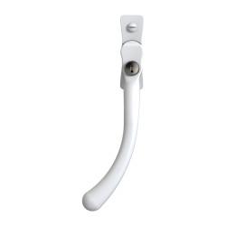 Mila Heritage Pear Drop Locking Espagnolette Casement Window Handle - Left Hand - White