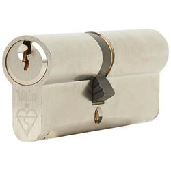 Yale 1 Star 6 Pin Kitemarked 100mm Euro Double Cylinder - 45 + 55mm - Pol Nickel - Keyed to Differ