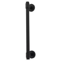 Hampstead Matt Black 52mm Lines T-Bar Door Pull Handle on Rose - Screw Fix - 300mm Centres