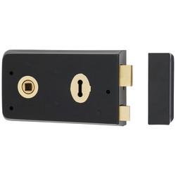 Olde Forge Plain Edge Rim Sashlock - 145 x 80mm - Antique Black Iron