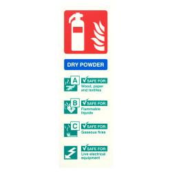 Altro Photoluminescent Dry Powder Extinguisher Sign - 100 x 300mm - Rigid Plastic