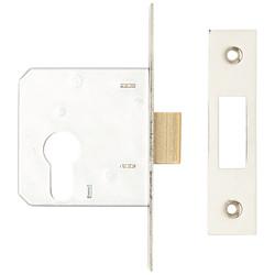 Touchpoint Contract Euro Profile Deadlock - 65mm Case - 44mm Backset - Polished Nickel