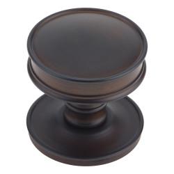 Burlington by Frelan Dark Bronze Ringed Mortice Door Knob - 65mm Rose Diameter - Berkeley Range