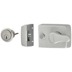Arrone AR840 Deadlocking Nightlatch - 60mm Backset - Silver Case/Satin Chrome Cylinder