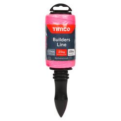 TIMCO Builders Line & Winder - 100m - Pink