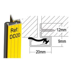 Stormguard Double Door Seal DD20 - 2100mm Length - Silver
