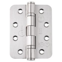 Eclipse Radius Ball Bearing Grade 14 Butt Fire Door Hinge - 102 x 76 x 3mm - Satin Stainless - Pair