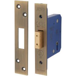 Altro Architectural 5 Lever Deadlock - 78mm Case - 57mm Backset - Square - Antique Brass