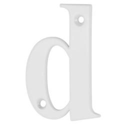 76mm Screw Fix Door Letter - d - White